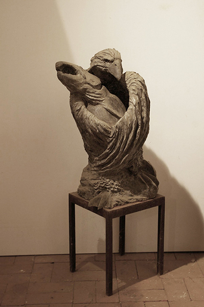 Fischadler, ca110 cm hoch, Eisen und Beton